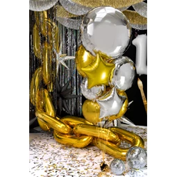 Kerek fólia lufi 80 cm arany