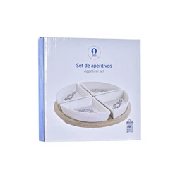 Kínáló szett előételhez 21,5x21,5x1 cm S/5