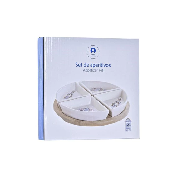 Kínáló szett előételhez 21,5x21,5x1 cm S/5