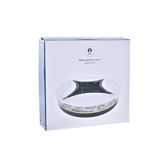 Kínáló szett előételhez 22x22x1 cm S/6