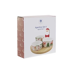 Kínáló szett mikulással 18x18x13,5 cm S/4