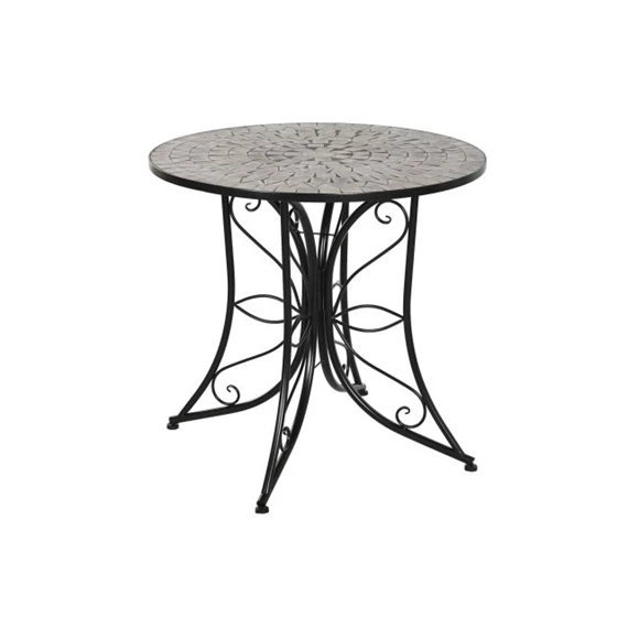 Kisasztal kovácsoltvas, mozaik mintával 80x80x76 cm