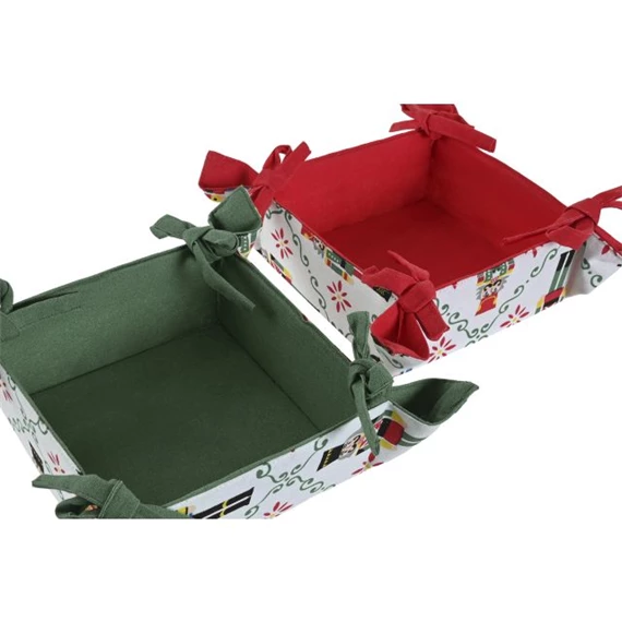 Kosár diótörő mintával 30x30x8 cm 2 féle