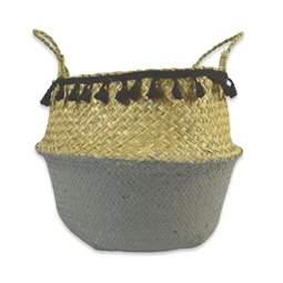 Kosár fonott, rojtokkal 35x16x44 cm