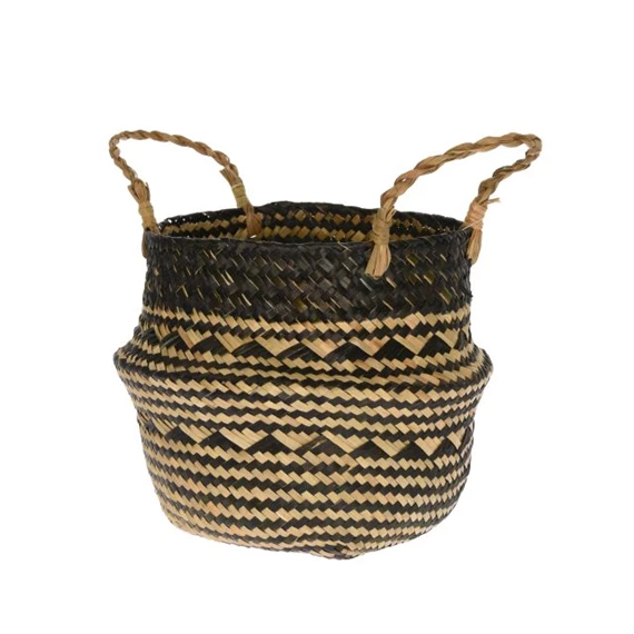 Kosár füllel, csíkos 18x20x23 cm