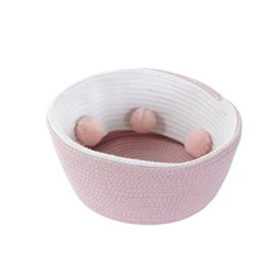 Kosár pomponos 30x30x26 cm 3 féle