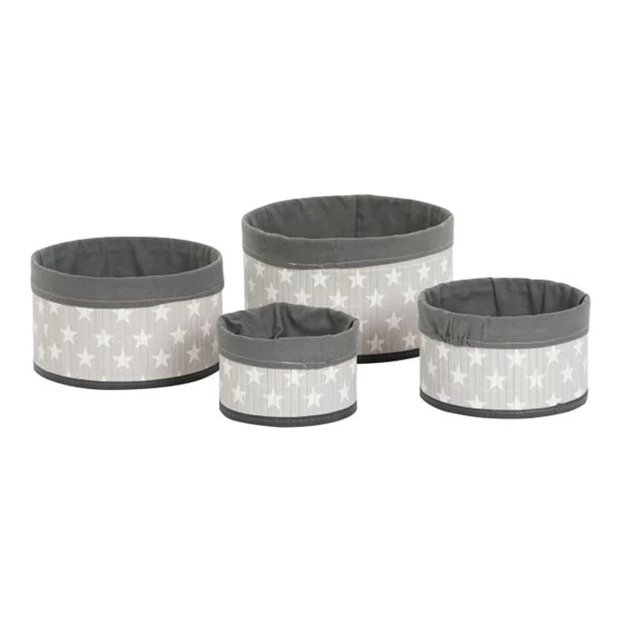 Kosár szett csillagos 30x30x17 cm S/4