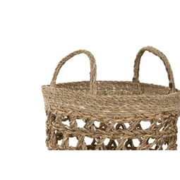 Kosár szett füllel, kerek 30x30x40 cm S/3