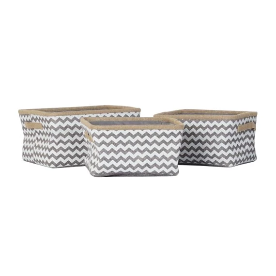 Kosár szett zigzag mintás 36x31x20 cm S/3
