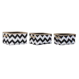 Kosár szett zigzag mintás 37x32x21 cm S/3