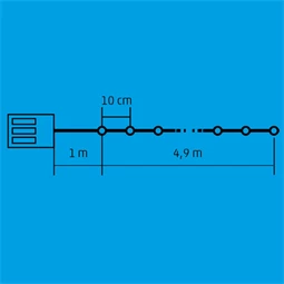 LED-es elemes fényfüzér, időzítős, 50 LED, 4,9 m