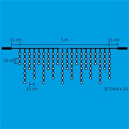 LED-es jégcsap fényfüzér, kül- és beltéri, sorolható, 200 LED, 5 m
