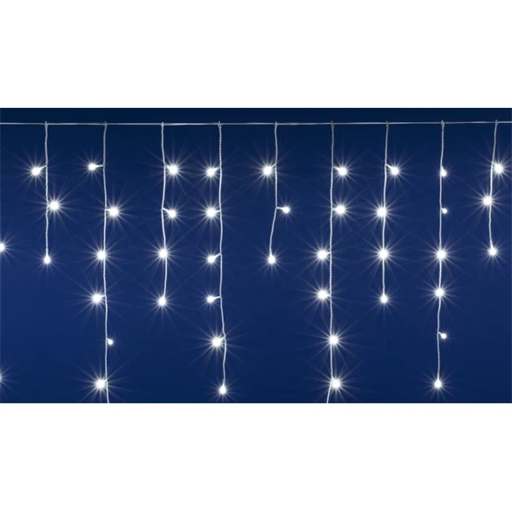 LED-es, sorolható fényfüggöny, jégcsap, 400 LED, 7x2 m