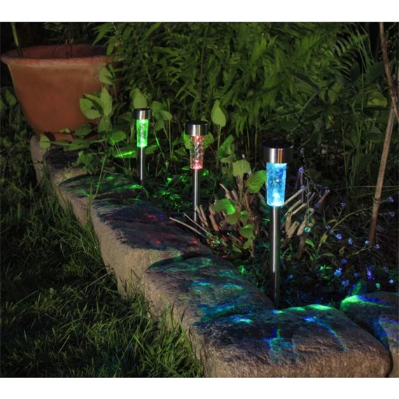 Lámpa leszúrható, szolár, váltakozó színű 5,5x31 cm