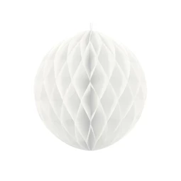 Méhsejt dekor lampion gömb papír 40cm fehér