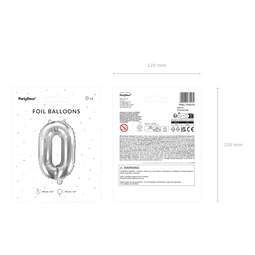 Lufi 0-s szám fólia 35 cm ezüst