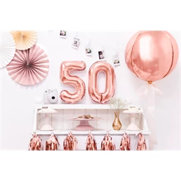 Lufi 0-s szám fólia 35 cm rózsaarany