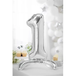 Lufi 1-es szám álló fólia 70 cm ezüst