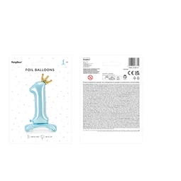 Lufi 1-es szám álló fólia 84 cm égkék