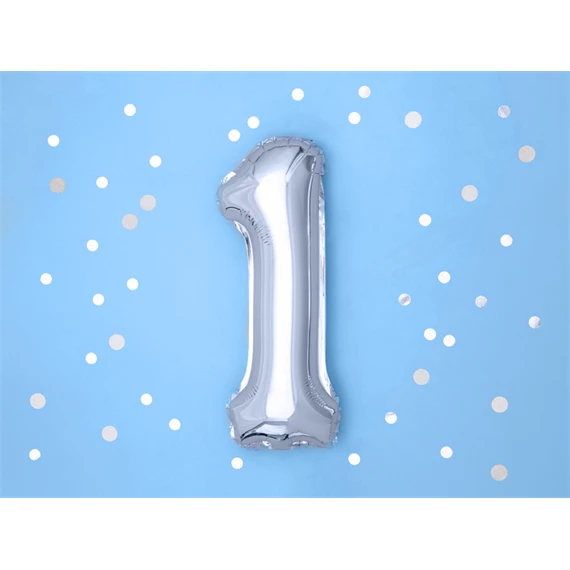 Lufi 1-es szám fólia 35 cm ezüst