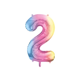 Lufi 2-es szám fólia 86 cm pasztell szivárvány