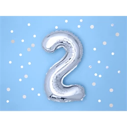 Lufi 2-es szám fólia 35 cm ezüst