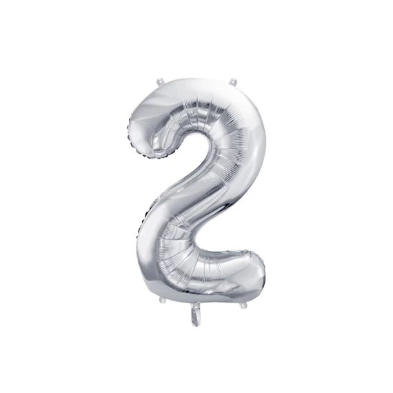 Lufi 2-es szám fólia 72 cm ezüst