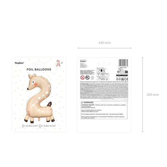 Lufi 2-es szám fólia őzike 65x102 cm mix