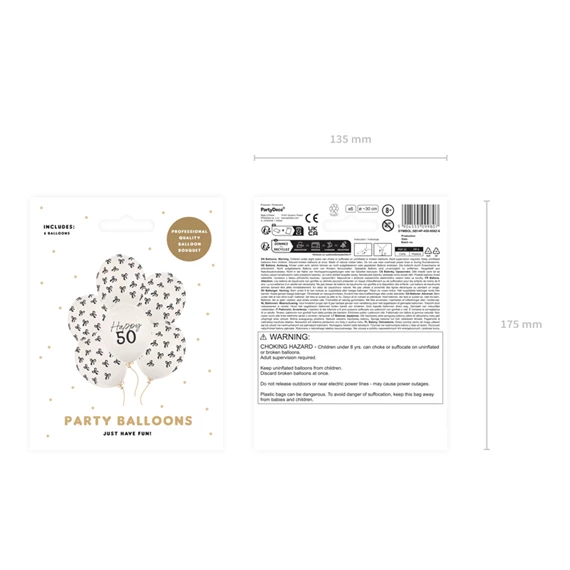 Lufi 30 cm, 50 darab, pasztell törtfehér S/6