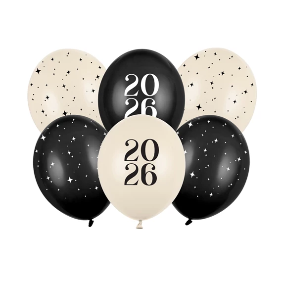 Lufi 30 cm, boldog új évet 2026, pasztell keverék S/6