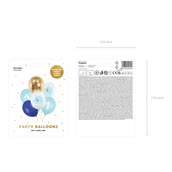 Lufi 30 cm egy év pasztell világoskék S/6