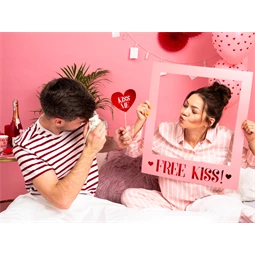 Lufi 30 cm szívek pasztell babarózsaszín S/6