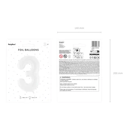 Lufi 3-as szám fólia 86 cm fehér