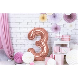 Lufi 3-as szám fólia 86 cm rózsaarany