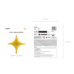 Lufi 4 ágú csillag fólia 45 cm arany
