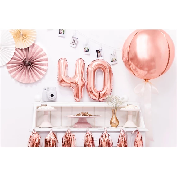 Lufi 4-es szám fólia 35 cm rózsaarany