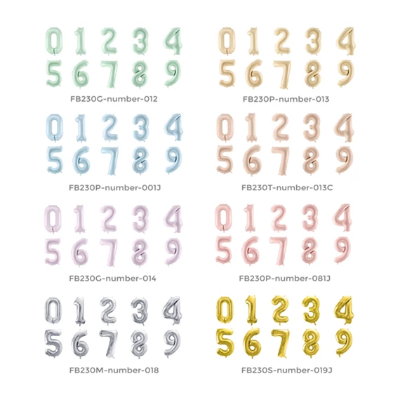 Lufi 4-es szám fólia 72 cm bézs