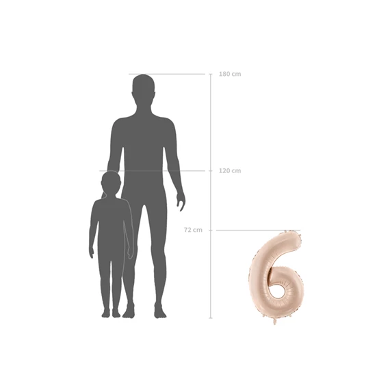 Lufi 4-es szám fólia 72 cm sötét bézs