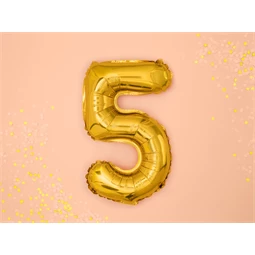 Lufi 5-ös szám fólia 35 cm arany
