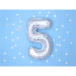 Lufi 5-ös szám fólia 35 cm ezüst