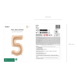 Lufi 5-ös szám fólia 72 cm bézs