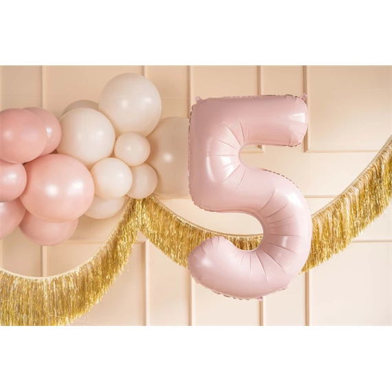 Lufi 5-ös szám fólia 72 cm világos rózsaszín