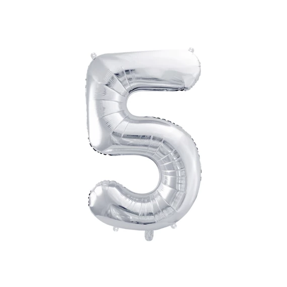 Lufi 5-ös szám fólia 86 cm ezüst