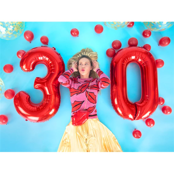 Lufi 5-ös szám fólia 86 cm piros