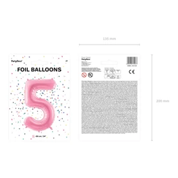 Lufi 5-ös szám fólia 86 cm rózsaszín