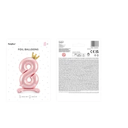 Lufi 8-as szám álló fólia 84 cm világos rózsaszín