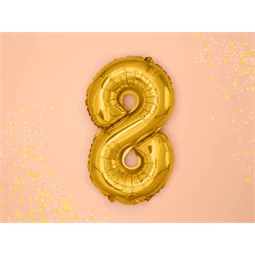 Lufi 8-as szám fólia 35 cm arany