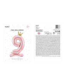 Lufi 9-es szám álló fólia 84 cm világos rózsaszín