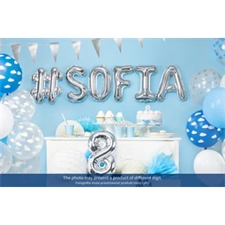 Lufi 9-es szám fólia 35 cm ezüst