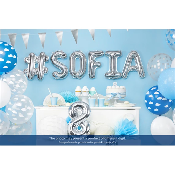 Lufi 9-es szám fólia 35 cm ezüst